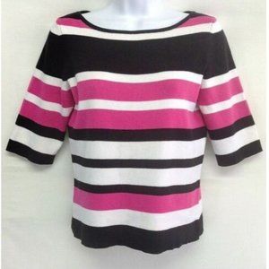 Women's Pink Stripe Knit Blouse M